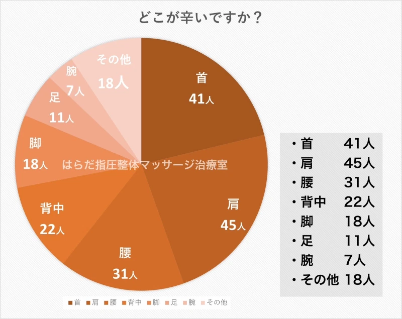 鍼灸マッサージで改善したい症状は?集計グラフ